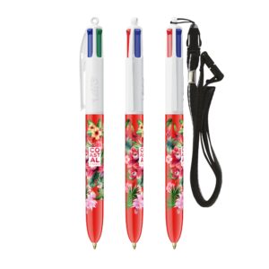STYLO 4 COULEURS BIC® AVEC LANYARD