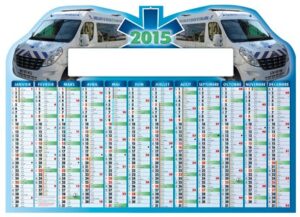 Calendrier bancaire contrecollé découpé  670*430 mm