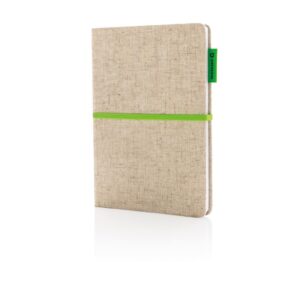 CARNET DE NOTES A COUVERTURE EN JUTE ET COTON A5