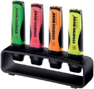 SET DE BUREAU 4 PIECES SURLIGNEUR STABILO BOSS ORIGINAL