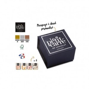 COFFRET ECRIN  6 CARRES DE CHOCOLAT 5GR