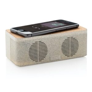 ENCEINTE 5W AVEC CHARGEUR A INDUCTION EN FIBRE DE PAILLE