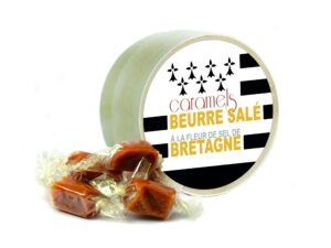 BOITE RONDE EN BOIS AVEC CARAMEL BEURRE SALE