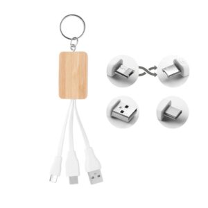 PORTE CLES CABLE DE CHARGE BAMBOU CLAUER