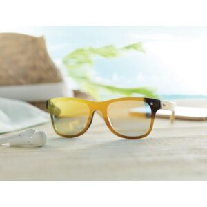 LUNETTES DE SOLEIL AVEC BRANCHES BAMBOU ET VERRE MIROIR UV400 ALOHA