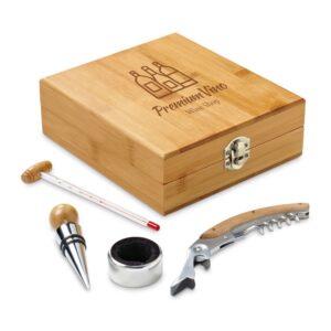 SET A VIN 4 PIECES BAMBOU ET ZINC CABERNET
