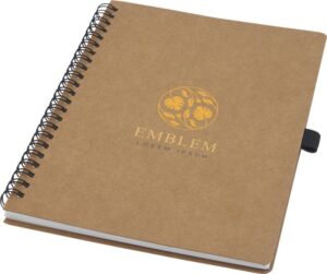 CARNET A5 A SPIRALES EN CARTON RECYCLE ET PAPIER DE PIERRE COBBLE