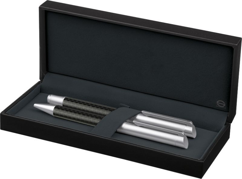 PARURE STYLO BILLE + STYLO PLUME CARBON LINE