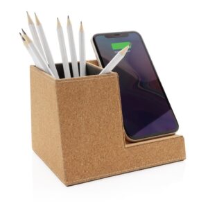 CHARGEUR A INDUCTION 5W EN LIEGE AVEC PORTE-CRAYONS