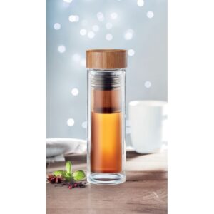 BOUTEILLE DOUBLE PAROI 420ML AVEC INFUSEUR A THE BATUMI GLASS