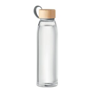 BOUTEILLE EN VERRE 500ML AVEC COUVERCLE EN BAMBOU FJORD WHITE