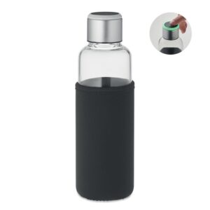 BOUTEILLE 500ML EN VERRE BOROSILICATE AVEC RAPPEL D'HYDRATATION INDER
