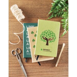 CARNET DE NOTES A5 AVEC COUVERTURE RIGIDE ISSU DE LA RECOLTE DURABLE GROW
