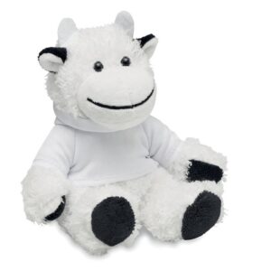 VACHE EN PELUCHE AVEC PULL A CAPUCHE MANNY