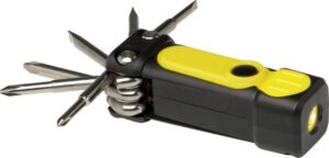 JEU DE TOURNEVIS 8 EN 1 EN PLASTIQUE RECYCLE AVEC TORCHE OCTO STAC