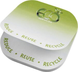 BLOC REPOSITIONNABLE RECYCLE STICKY-MATE® CARREE AVEC COINS ARRONDIS