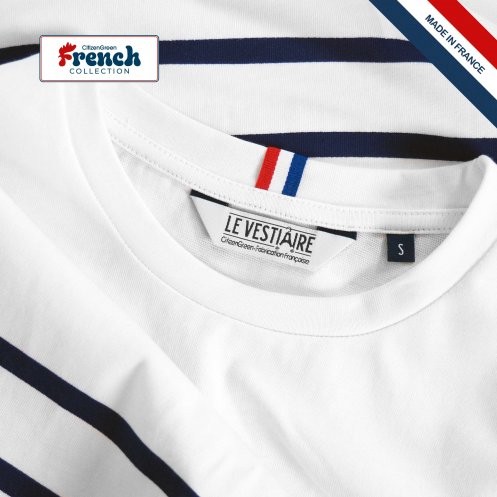 MARINIERE MANCHES COURTES COTON BIO MARIN