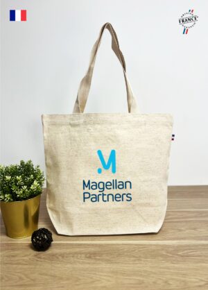 CABAS 340GR EN CHAVRE ET COTON AVEC SOUFFLET