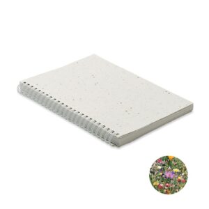 CARNET 5 A SPIRALE AVEC COUVERTURE EN PAPIER SEMENCE SEED RING