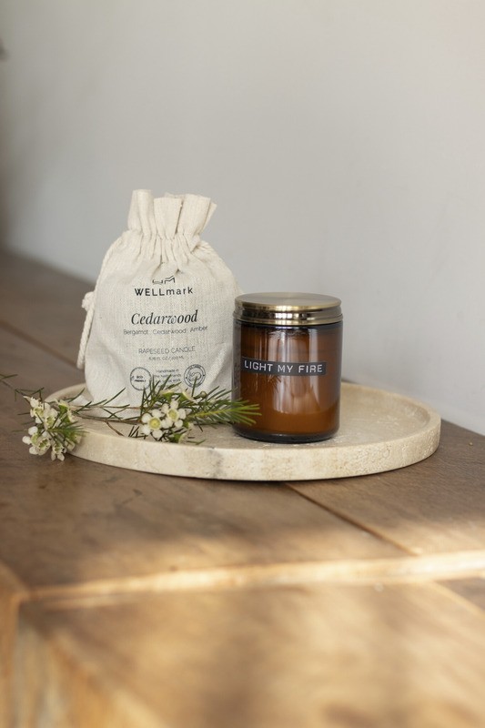 BOUGIE PARFUMEE WELLMARK PARFUM BOIS DE CEDRE