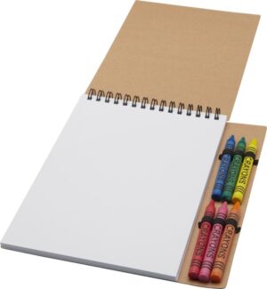 CARNET DE NOTES A SPIRALES DOODLE A5 A COUVERTURE SOUPLE ET SET DE CRAYONS GRAS