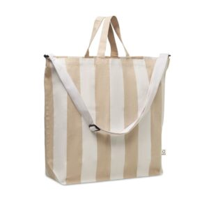 GRAND SAC DE PLAGE RAYE EN COTON RECYCLE 280GR LAGUNA